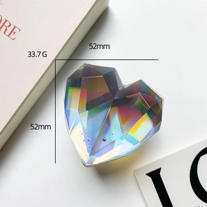 Macro view of a 33.7g laser iridescent heart phone socket with geometric facets