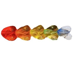 Colorful gradient rainbow polka dot hair clip with translucent acrylic leaf design
