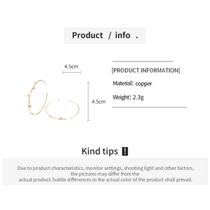 Detailed size chart for 4.5cm diameter gold-plated copper spike hoop earrings