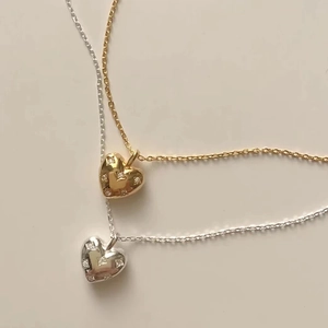 Heart Pendant Necklace Stainless Steel Gold Platinum Plated Zircon Inlaid Vintage Light Luxury Clavicle Chain For Women