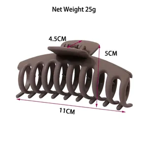 Matte dunkelbraune 11cm große Haarklammer mit Maßen und 25g Nettogewicht für langes Haar