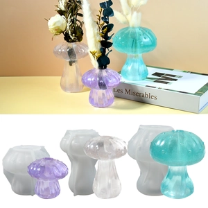 Mushroom Shape Silicone Mold For DIY Resin Casting Hydroponic Vase Desktop Ornament Handmade Crafting Tool White