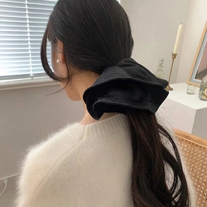 Large Satin Scrunchie Hair Tie High Elastic Pleated Elegant Ponytail Holder Hair Accessory For Women Fashionable