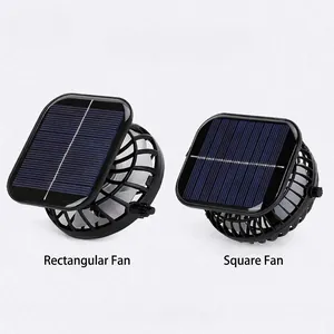 Solar powered USB fans with square and rectangular panels for hat cooling accessories