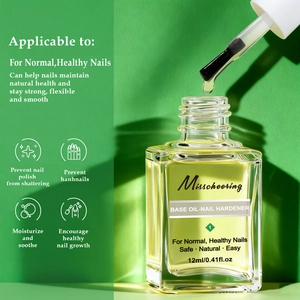 Macro detail of 12ml nail cuticle oil bottle showing liquid texture and dropper