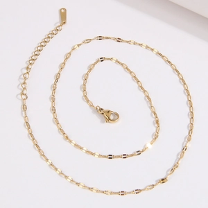 Stainless Steel Lip Chain Necklace Minimalist Simple Delicate Adjustable Jewelry For Women Office Daily Wear