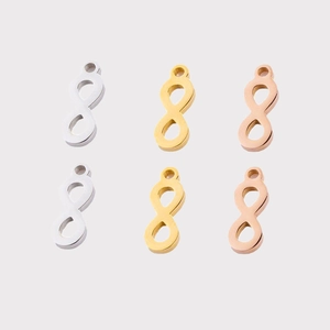 Infinity symbol jewelry pendants in gold silver and rose gold finish set of six pieces