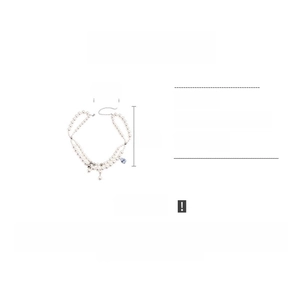 Detail specifications of multi-layer pearl necklace with purple zircon pendant dimensions