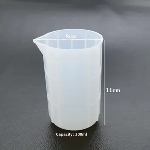 300ml silicone measuring cup for resin DIY with scale markings and pouring spout