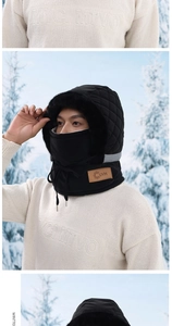 Detail of winter trapper hat featuring quilted fabric and warm faux fur lining