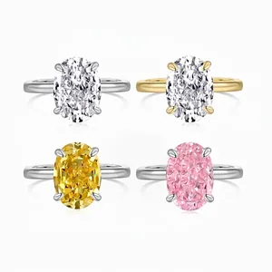 925 Sterling Silver Ring For Women Oval Cut 8A Zircon Fashion Elegant Engagement Wedding Jewelry Accessory
