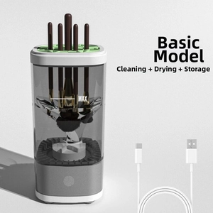 Electric makeup brush cleaner with cleaning, drying, and storage 3-in-1 function USB powered