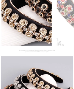 Close-up of luxury Baroque double-layered headband with sparkling rhinestones and gems