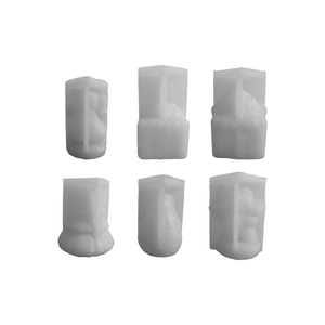 6-piece Christmas silicone mold set for DIY snowman and gingerbread man candles