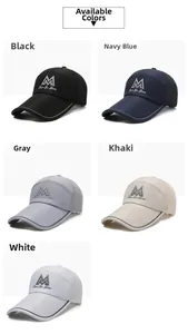 Multiple colors of men's mesh baseball caps with M embroidery and reflective brim