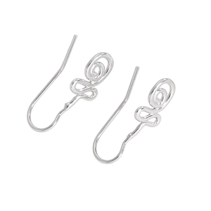 Elegant silver wire spiral hook earrings with a minimalist geometric twist design