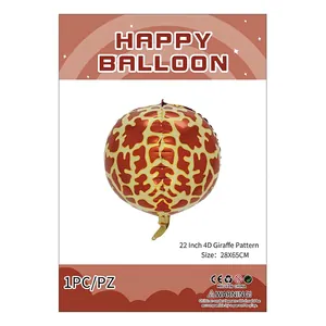22 inch 4D giraffe print aluminum foil balloon for birthday party decorations