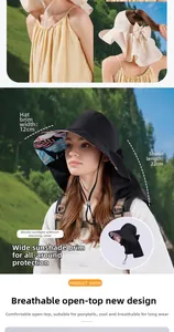 Detail of sun hat showing 12cm wide brim and 22cm neck protection drape features
