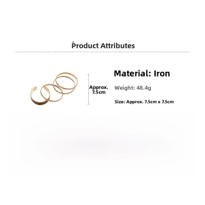 Detailed specifications of gold metal leopard bangle set made of iron weighing 48.4g