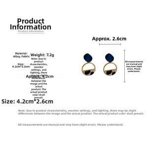Size chart for leopard print earrings: alloy and cloth, weight 7.2g, 4.2x2.6cm dimensions