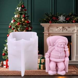 Dozing Santa Claus Silicone Mold For DIY Aromatherapy Candle Plaster Ornament Christmas Festive Decor