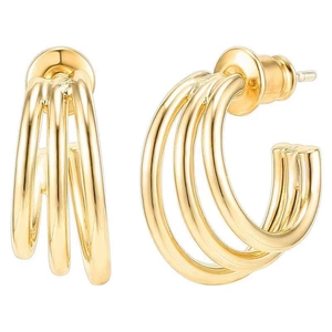 Orecchini a cerchio triplo in oro lucido in acciaio inossidabile per moda donna