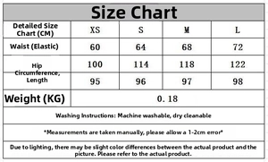 Detailed size chart for women's plaid wide leg pants with waist and hip measurements