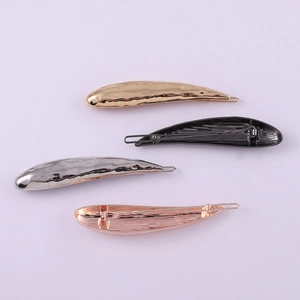 Lava texture geometric metal hair clips in gold, silver, and rose gold finishes