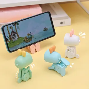 Mini foldable cartoon animal desk lamp and phone holder in macaron colors for students