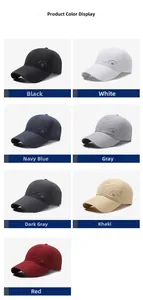 Breathable quick-dry baseball caps shown in seven colors with laser-cut side ventilation