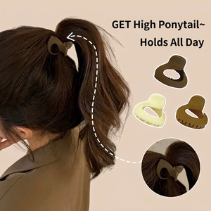 Small Hair Claw Clip Matte Acrylic High Ponytail Holder Shark Hairpin Minimalist Fashion Accessory For Women