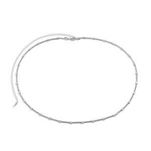 Vintage multilayer silver metal body chain with textured beads and adjustable clasp