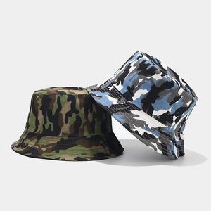 Camouflage Bucket Hat Canvas Cotton Sun Protection Breathable Tactical Outdoor Fishing Sun Cap For Men Women Casual