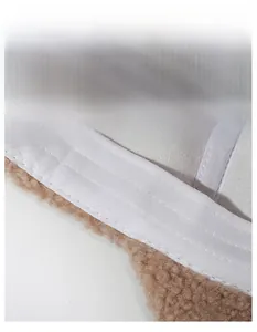 Detailed view of the winter baseball cap inner plush lining and widened sweatband