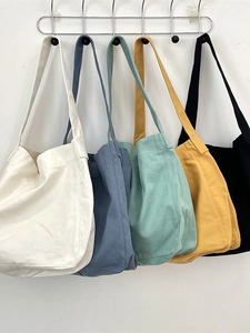 Borsa tote minimalista in tela in vari colori con grande capacità per il trasporto