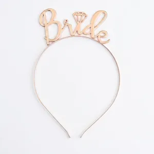 Rose gold metal Bride tiara headband for bachelorette parties and wedding celebrations