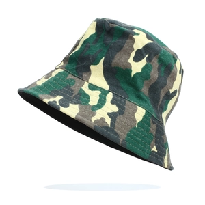 Detail showing high-quality camouflage cotton fabric and reinforced stitching on bucket hat