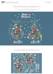 Détails des stickers de fenêtre de Noël avec dimensions et motifs de flocons festifs