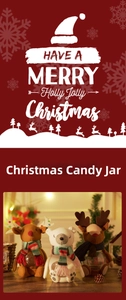 Close-up of reindeer and polar bear Christmas candy jars with cozy knitted scarves