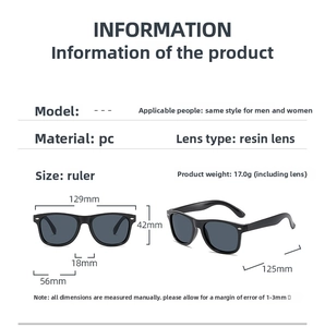 Tableau des tailles détaillé pour lunettes de soleil enfant avec dimensions et poids