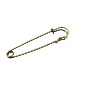Large vintage bronze safety pin accessory made of high-quality metal for scarves and DIY