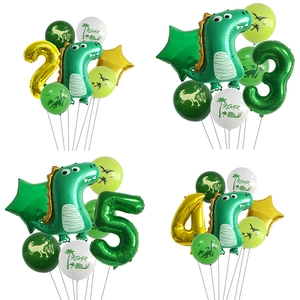 Dinosaur Birthday Party Balloon Decoration Aluminum Foil Latex Jungle Theme Roar Pattern For Kids Celebration