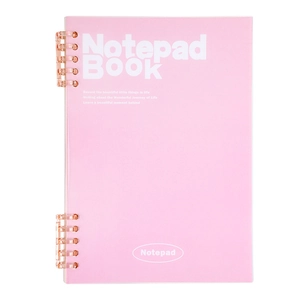 Pink B5 spiral notebook with minimalist cover design and detachable loose-leaf pages