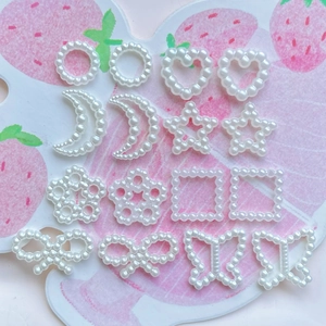 White ABS Imitation Artificial Pearl Beads Heart Star Moon Bow Shapes DIY Jewelry Making Handcrafted Charms
