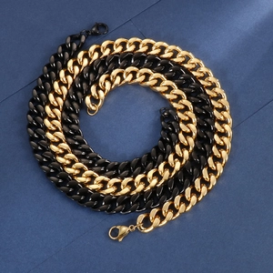Cuban Link Chain Necklace Stainless Steel Polished Lobster Clasp Hip Hop Punk Style Jewelry For Men
