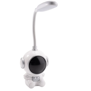 Creative astronaut desk lamp with flexible LED light neck and eye protection feature
