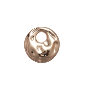 Modern rose gold round brooch with irregular textured surface and vintage hollow design
