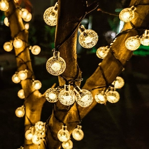 Solar Powered LED String Lights Waterproof Outdoor Garden Decoration Holiday Christmas Party Warm White Multicolor