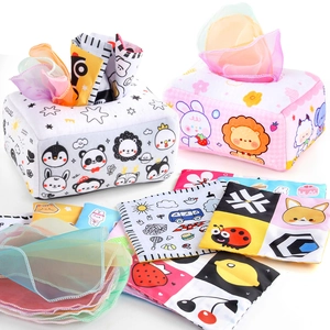 Baby Sensorik Taschentuchbox Spielzeug Weicher Stoff Knisterpapier Montessori Früherziehung Zahlen Buchstaben Kleinkinder Waschbar