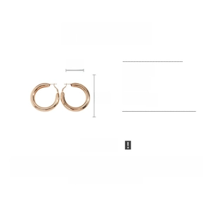 Detailed view of 5cm smooth golden hoop earrings with weight specifications